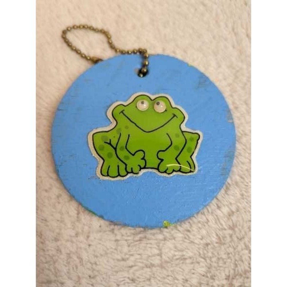 Vintage Frog Keychain Ornament Religious Quote Art Figurine Lot 3pc - Picture 4 of 12